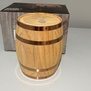 Wooden Barrel with Copper Accents
